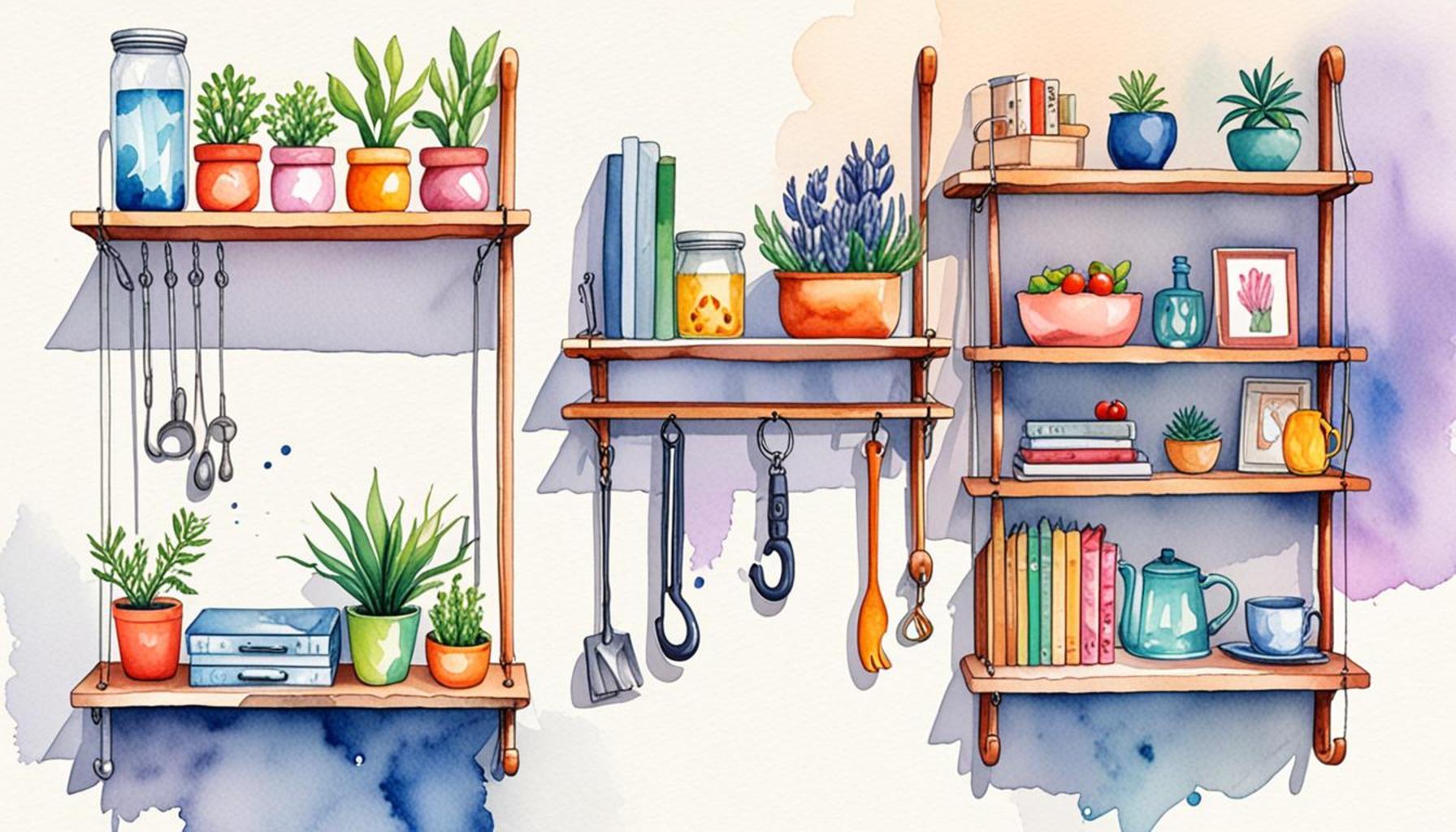 Vertical Organization: Using Shelves and Hooks to Maximize Space at Home