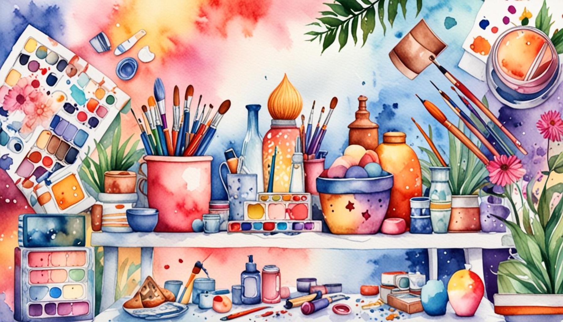 Colorful painting supplies?>